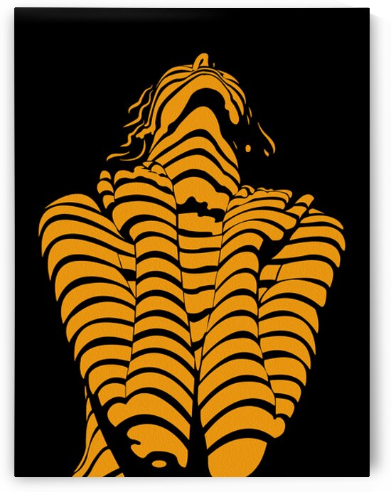 Abstract Woman Wall Art – Expressive Modern Silhouette in Warm Tones by Ramy Salah Hefny