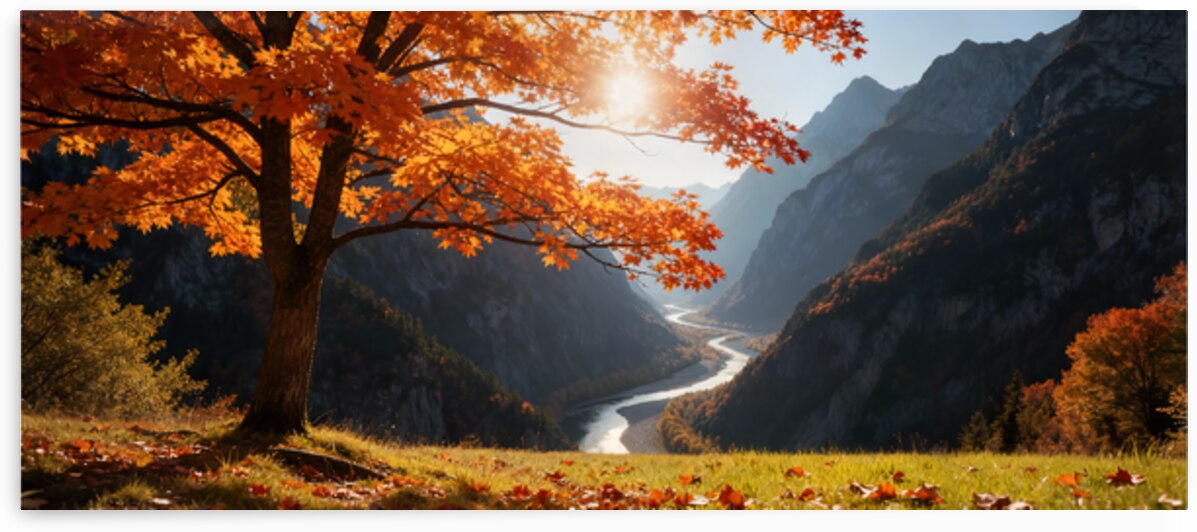 Maple Canopy Over the River of Light by MotivatePrints