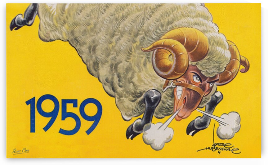 1959 LA Ram Cartoon by Karl Hubenthal by Row One Brand