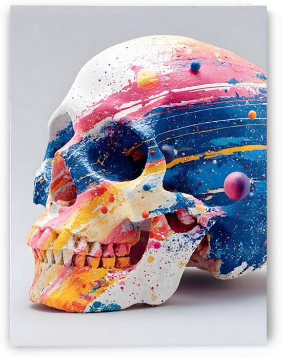 Cosmic Pulse – Abstract Skull Print by Savage Art Prints