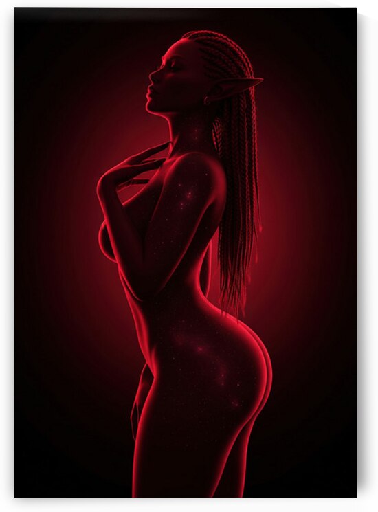 Naked Elf in Cosmic Repose by Sumer Paintings