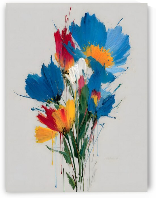 Primary Bloom – Abstract Floral Energy Print by Savage Art Prints