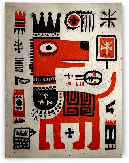 The Red King – Tribal Pop Expressionism Print by Savage Art Prints