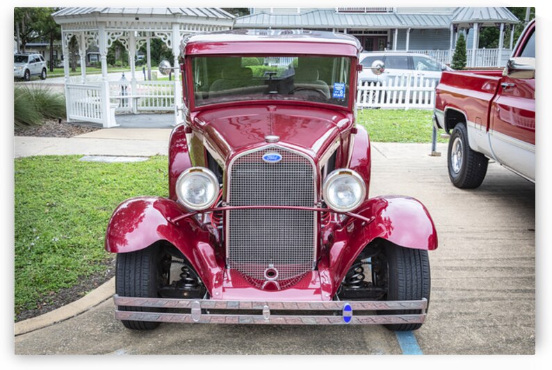 1930 Red Ford Hot Rod 5 Window Coupe X1 3 by Rich Franco