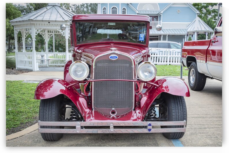 1930 Red Ford Hot Rod 5 Window Coupe X1 4 by Rich Franco