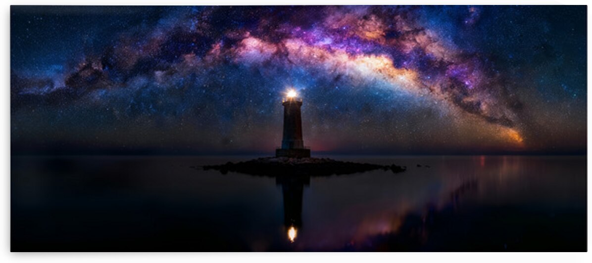 Beacon Under the Milky Way by MotivatePrints