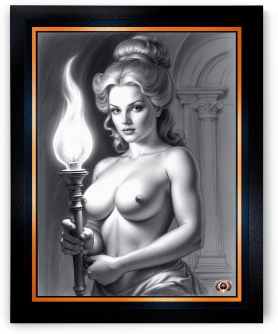 Graphite Study Portraiture Of Torchbearer Valeriana Aurelia Gorgeous AI Concept Art by Xzendor7 by xzendor7