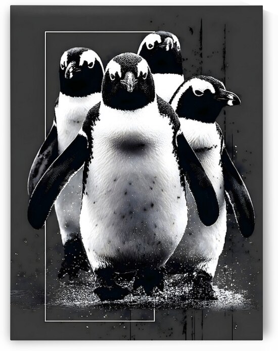 March of the Frost – Penguin Formation Print by Savage Art Prints