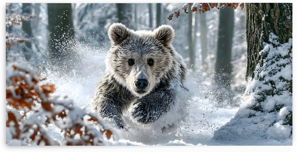 Frost Runner – Winter Bear Print by Savage Art Prints