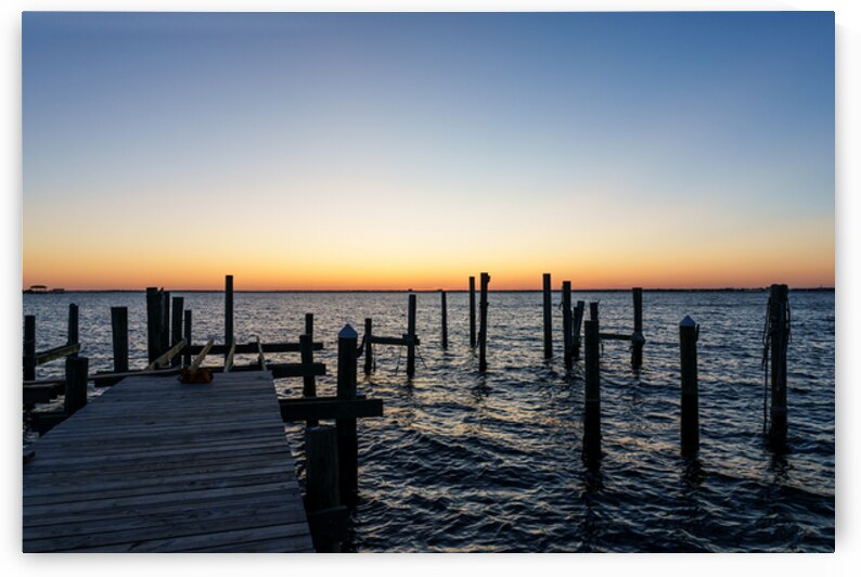 Gulf Breeze Dock End Sunset by Jennifer White