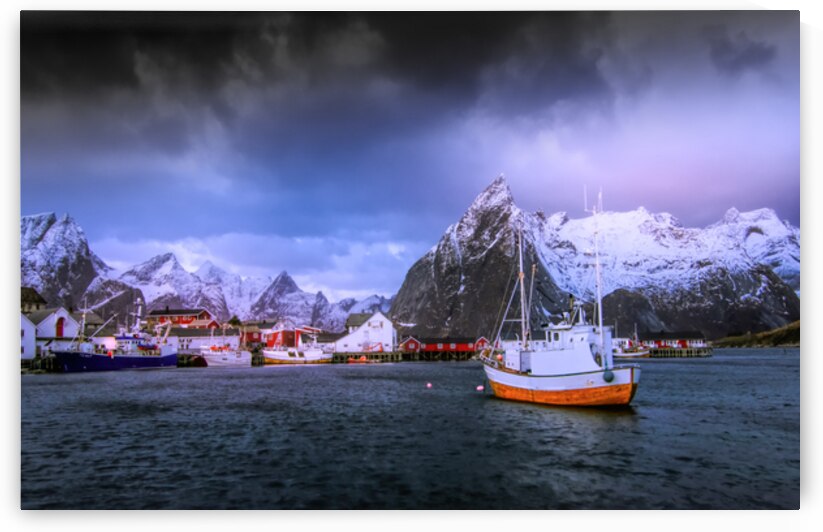 Snowy Hamnoy Norwegian Fishing Village by Norma Brandsberg Photography