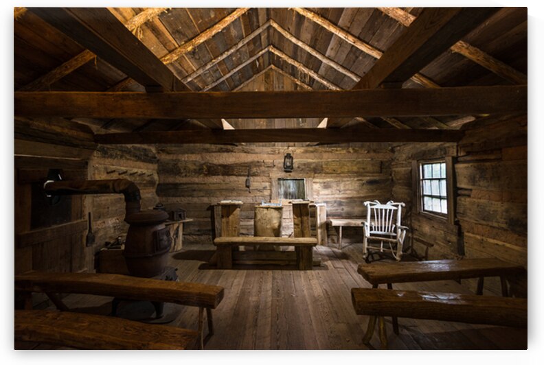 Irwins Chapel - Log Cabin Church - Appalachia - Clinton Tennessee  by Gary Whitton