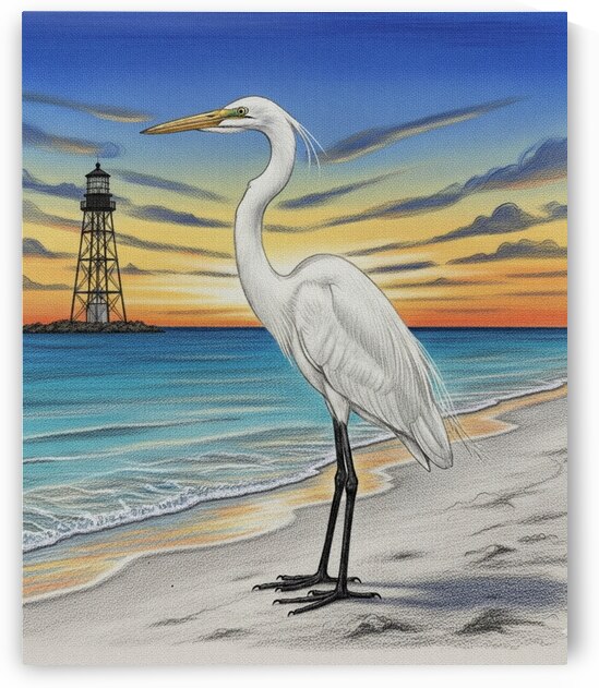 White Egret Overlooking The Sanibel  Lighthouse Oct 28 2025 at 9 11 54 AM by Magikheart