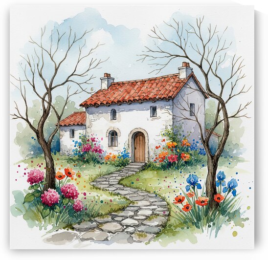 Cottage Garden in Bloom   GIA2501 0658 WAT by JordiCarrio