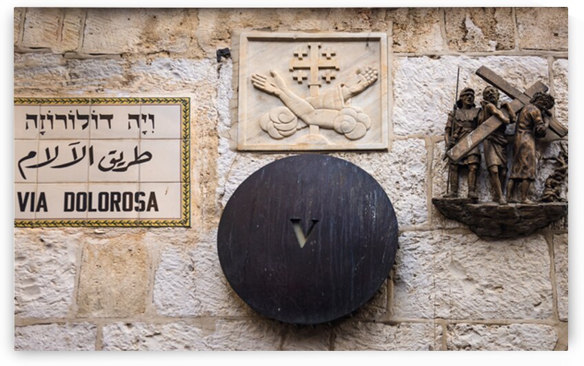 Israel Jerusalem Old City Via Dolorosa Sorrowful Way or Way of Suffering near Holy Sepulchre church the route Jesus took on his way to be crucified by Elijah Lovkoff