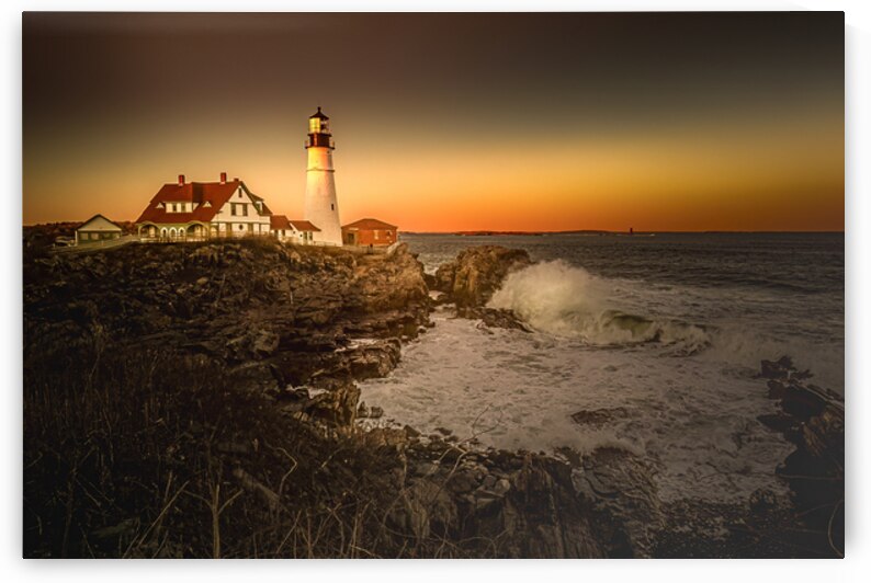 Maine Lighthouse at Sunset by Norma Brandsberg Photography