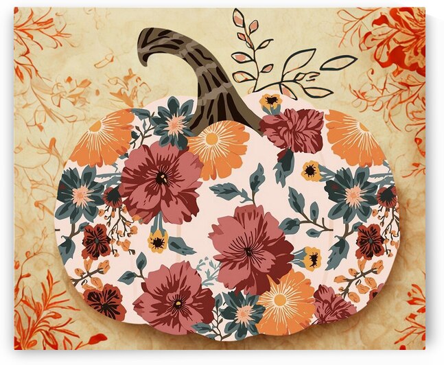 Autumn Glow: Floral Pumpkin by INORARE