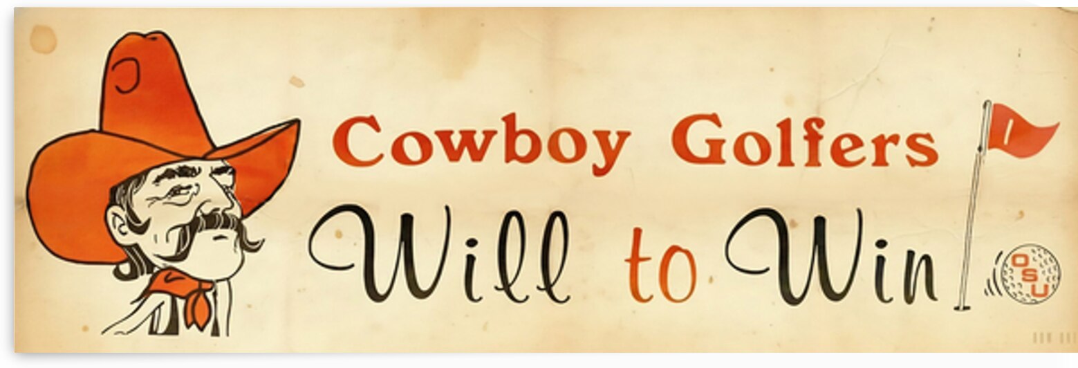 Vintage OSU Cowboys Golf Art by Row One Brand