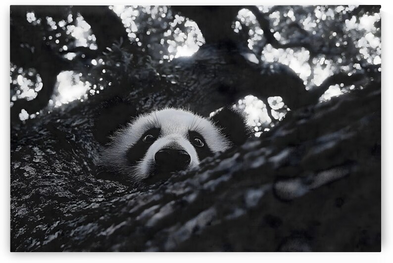 Peek-A-Boo – Panda Portrait Print by Savage Art Prints