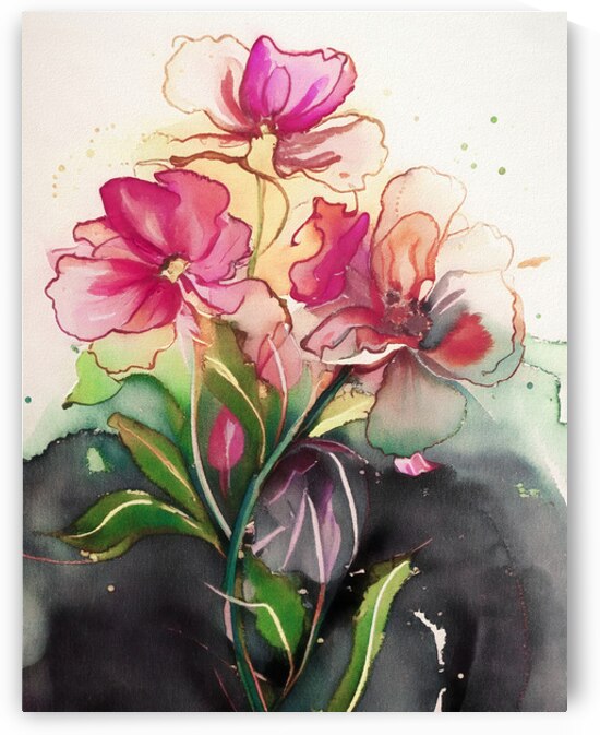 Pink Wild Violets by Thea Menagh