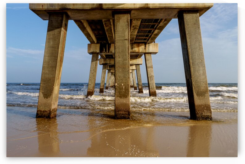 Waves Beneath Gulf Shores Pier by Jennifer White