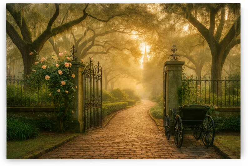 Morning Light on Charleston Garden Path  by Shelia Hunt Photography