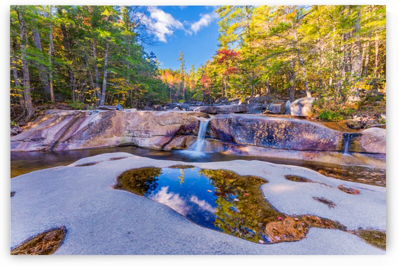 Autumn Cascade Reflections by Geoffrey Prior