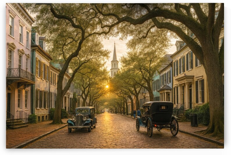 Sunrise on Historic Charleston Street by Shelia Hunt Photography