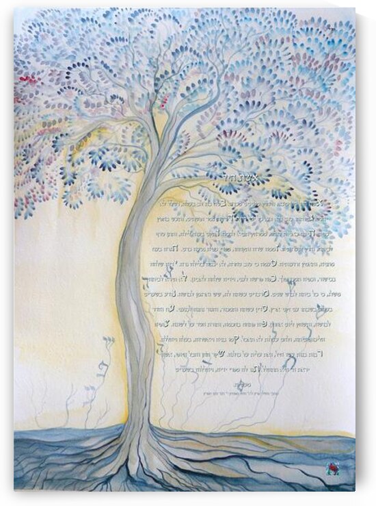 Eshet Chayil Hebrew 12x16 inches 3 by Sandrine Kespi Creations