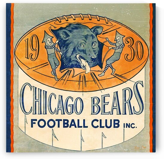 1930 Chicago Bears Football Club Art by Row One Brand