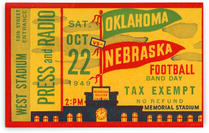 1949 Oklahoma Sooners at Nebraska Cornhuskers | Row One by Row One Brand