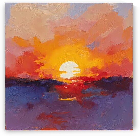 Vibrant Sunset Over Calm Waters by Sihemsoso