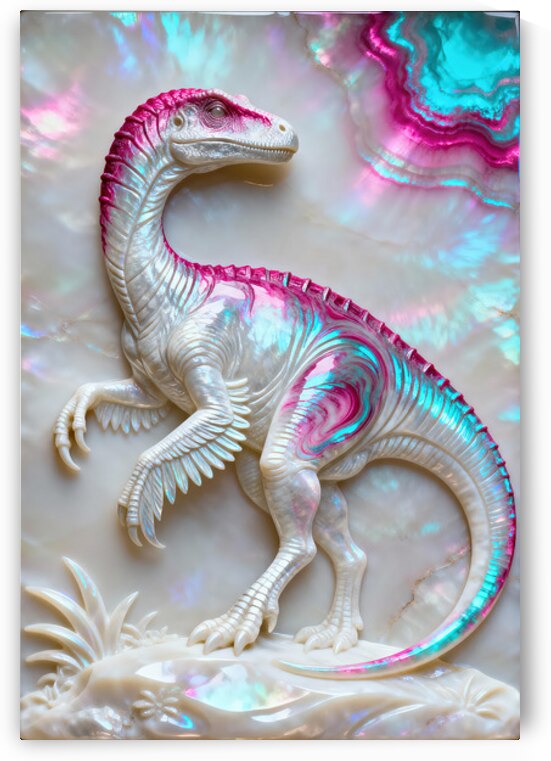 Ornitholestes Hermanni: Fossilized Luster by Sumer Paintings