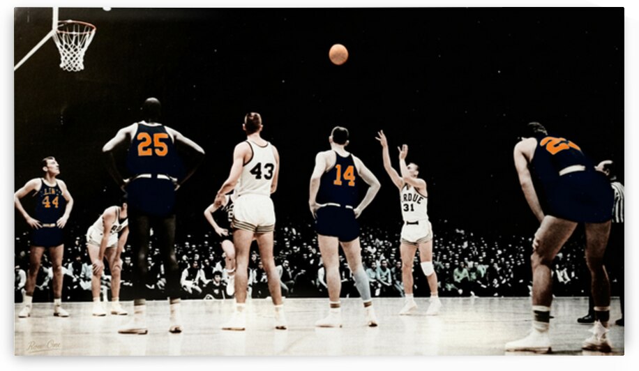 1960s Purdue Boilermakers Basketball Free Throw Art by Row One Brand