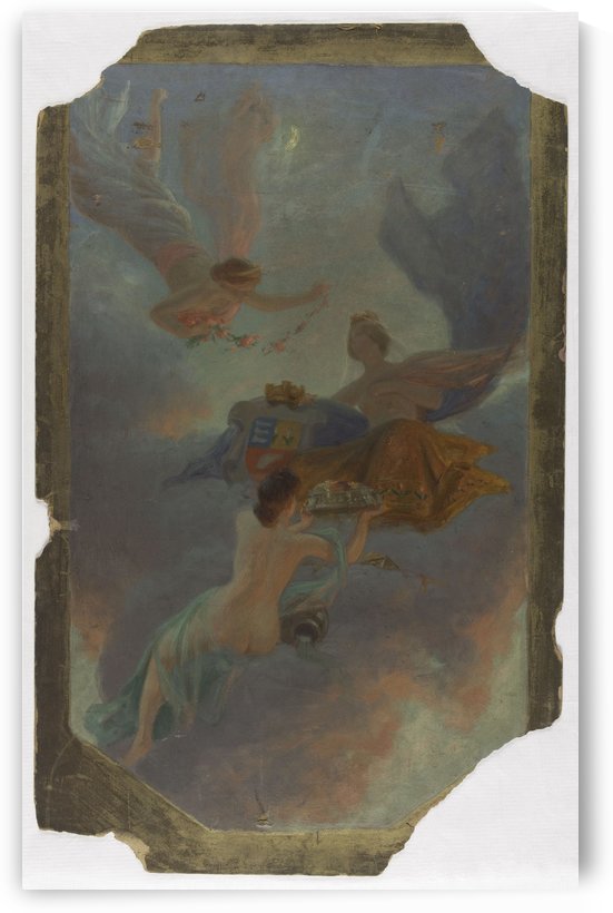 Esquisse pour la mairie d Asnieres La Ville d Asnieres et la Seine by Henry Marius Camille Bouvet