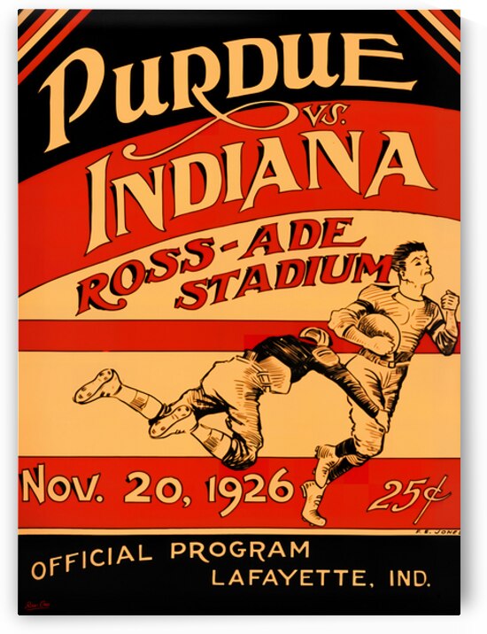 1926 Indiana Hoosiers at Purdue Boilermakers by Row One Brand