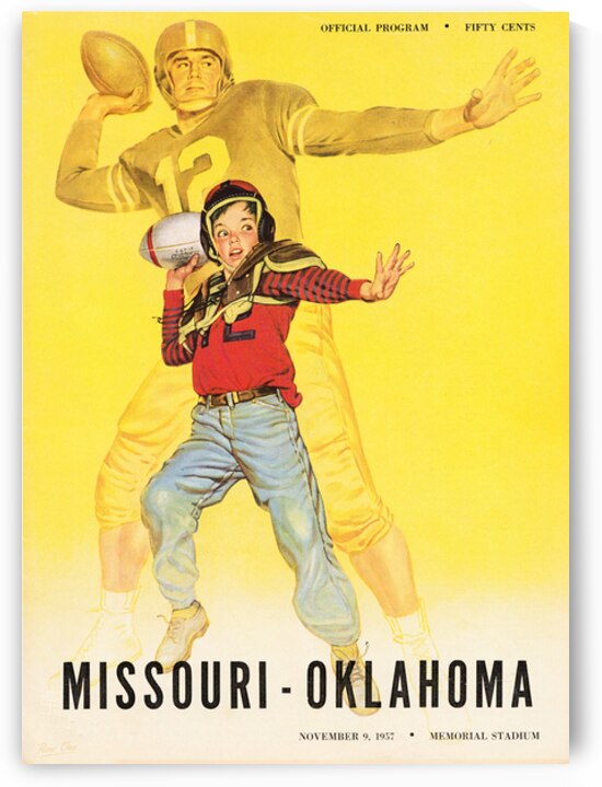 1957 Oklahoma Sooners at Missouri Tigers by Row One Brand