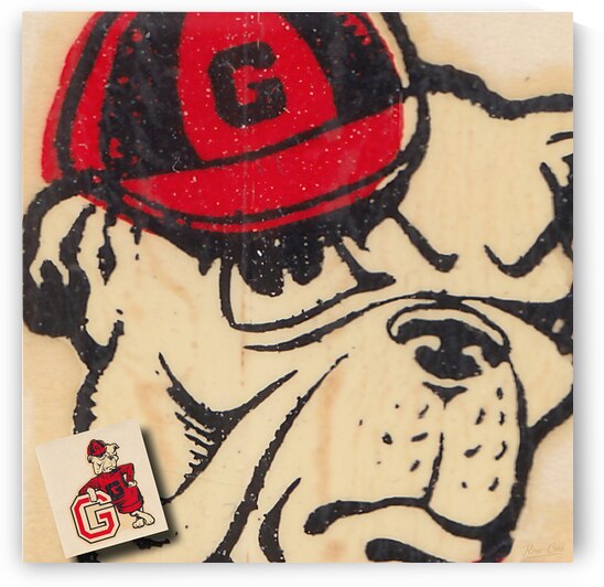 1950s Georgia Bulldog Decal Remix Art by Row One Brand