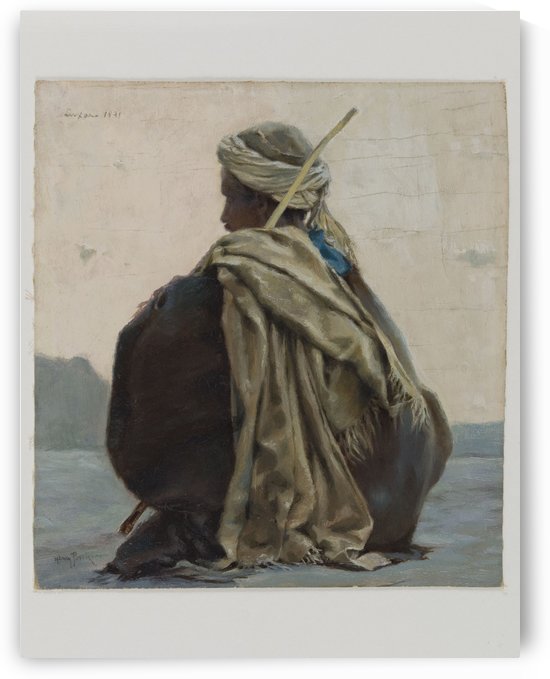 Louxor arabe assis de trois quarts dos by Henry Brokman