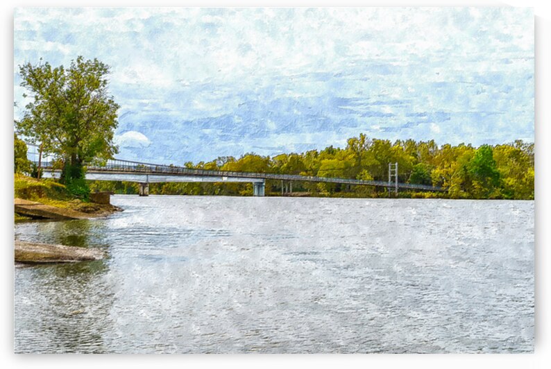 Fal At Joe Dice Swinging Bridge Painterly by Jennifer White
