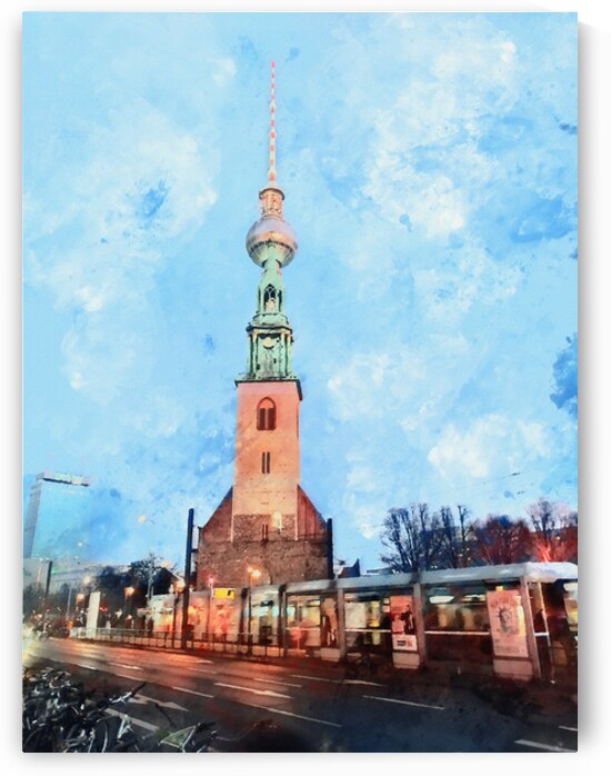 Berlin. St. Marys Church and TV Tower. by Alex Mir