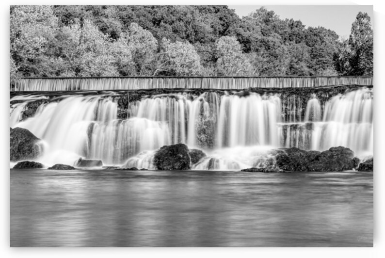 Autumn Flow At Grand Falls Grayscale by Jennifer White