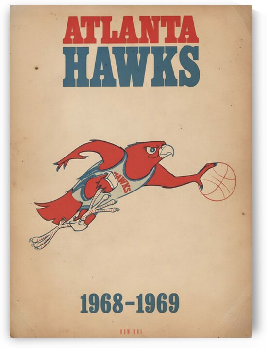 1968 Atlanta Hawks Basketball Cover Art by Row One Brand