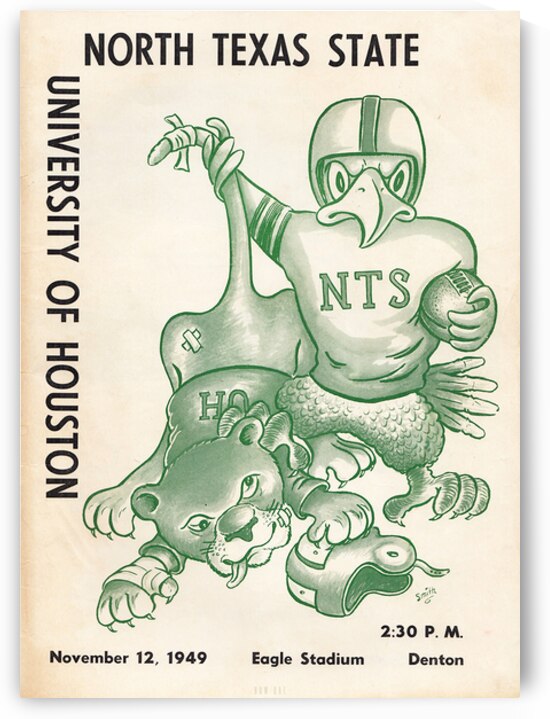 1949 North Texas Eagles Football Cover Art by Row One Brand
