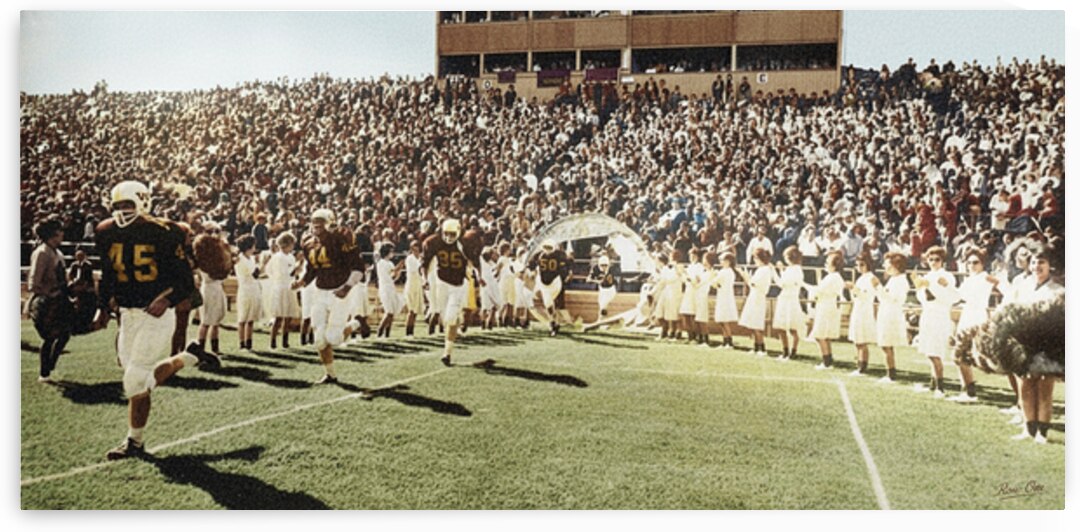 Vintage 1950s Wyoming Cowboys Football Entrance Art by Row One Brand