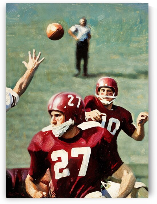 1958 Arkansas Razorbacks Football Art by Row One Brand