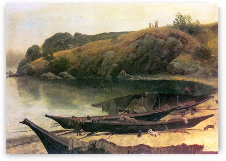 Canoes by Bierstadt
