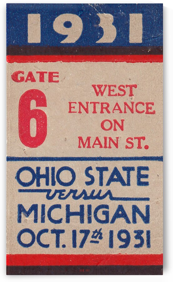 1931 Ohio State at Michigan Ticket Art by Row One Brand