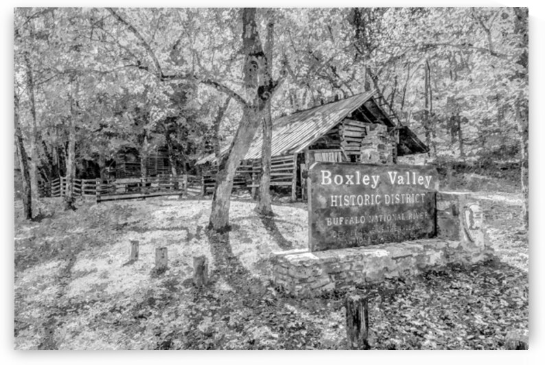 Boxley Valley Historic District  Painterly Grayscale by Jennifer White