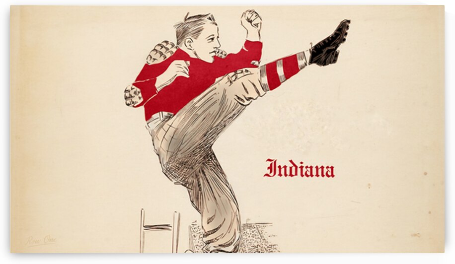 Early 1900s Indiana Hoosiers Football Art by Row One Brand